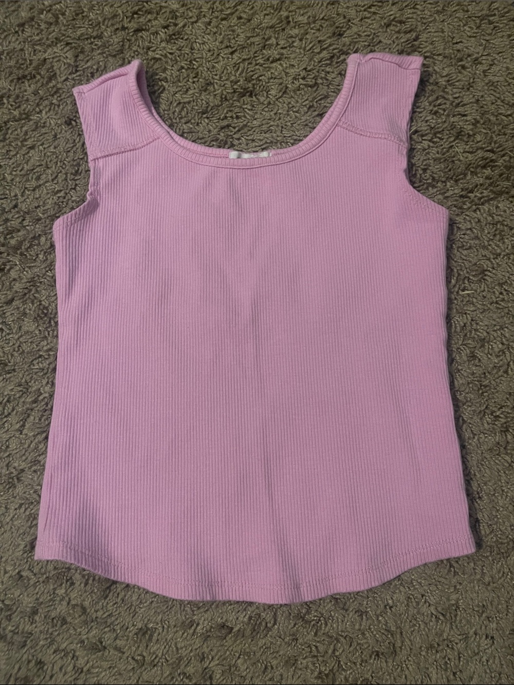 Ribbed Scoop Neck Tank Top in Light Pink